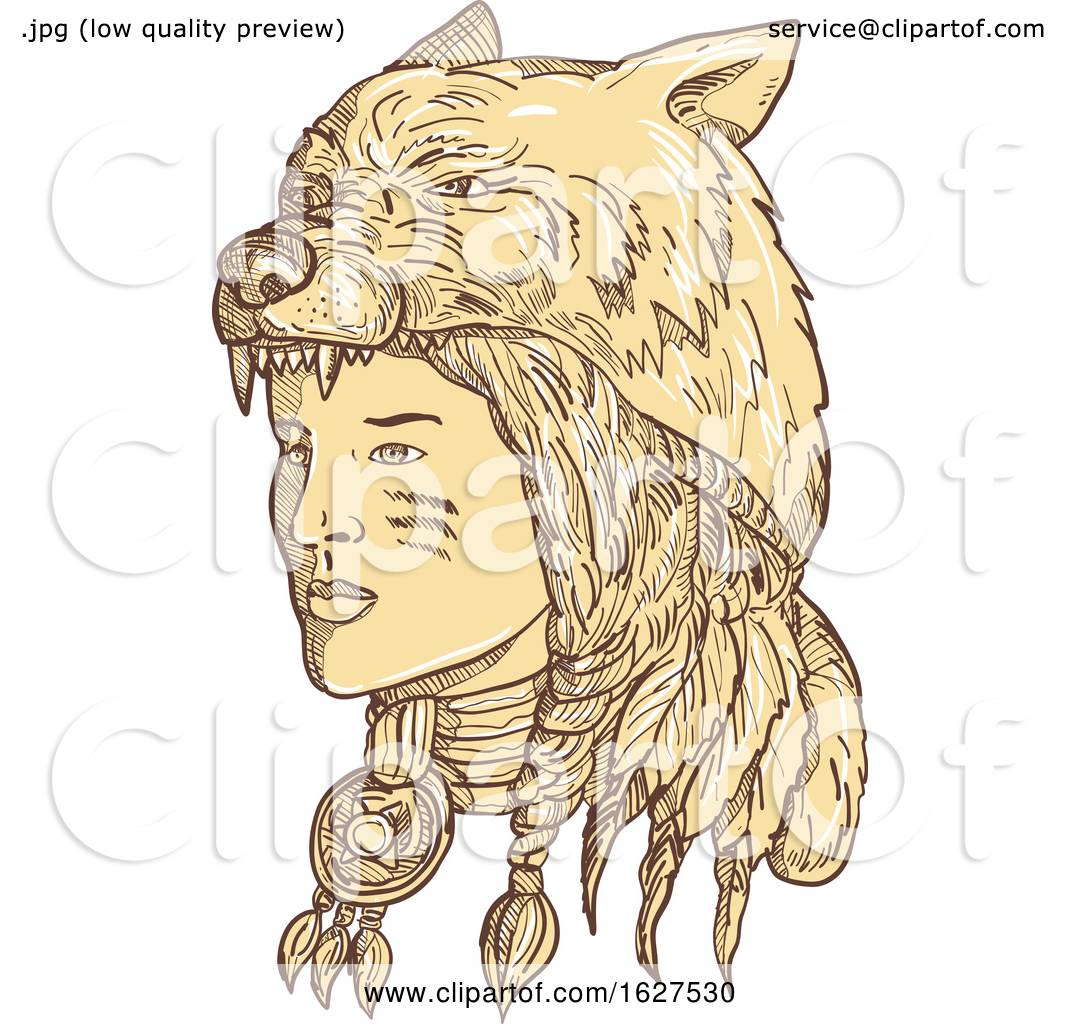 1080x1024 native american woman wearing wolf headdress - Wolf Headdress Drawing