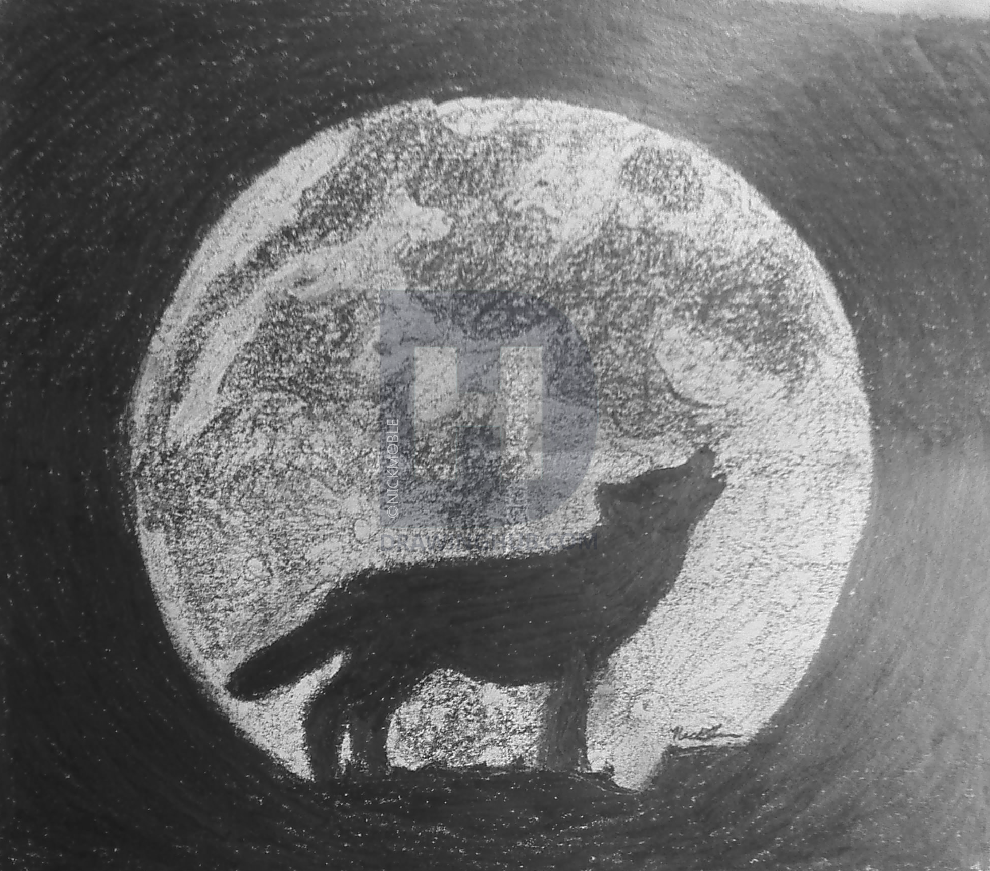 1961x1725 How To Draw A Wolf Howling, Step - Wolf Howling At The Moon Drawing