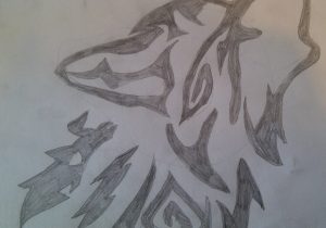 300x210 wolf howling drawings in pencil drawing of a wolf howling - Wolf Howling At The Moon Drawing In Pencil