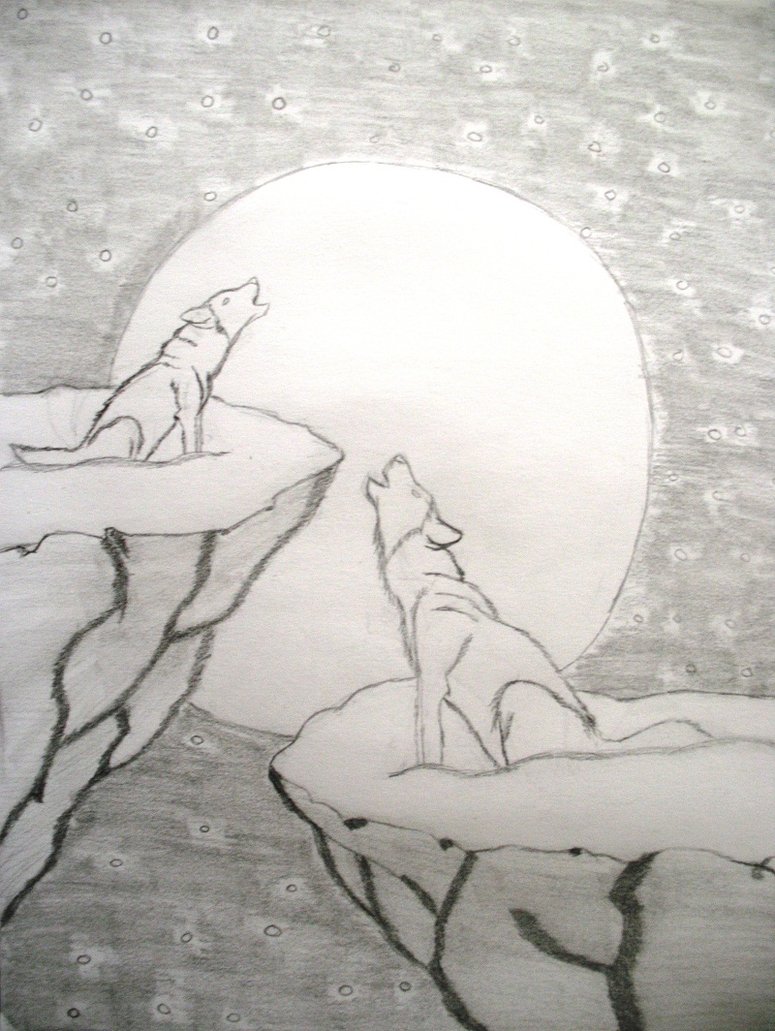 775x1031 Wolves Howling At The Moon Drawing - Wolf Howling At The Moon Drawing Step By Step