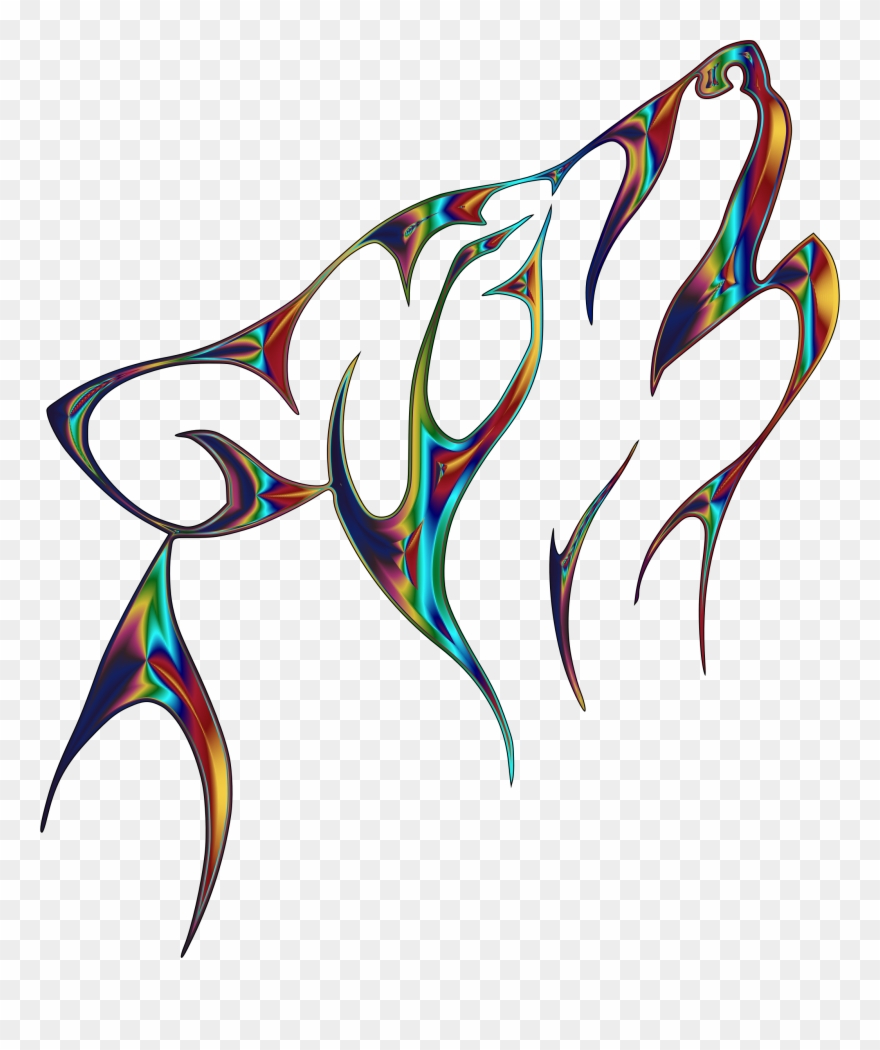 880x1050 Big Image - Wolf Howling Drawing