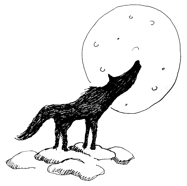 600x597 Draw For Me A Wolf Howling A The Moon - Wolf Howling Drawing
