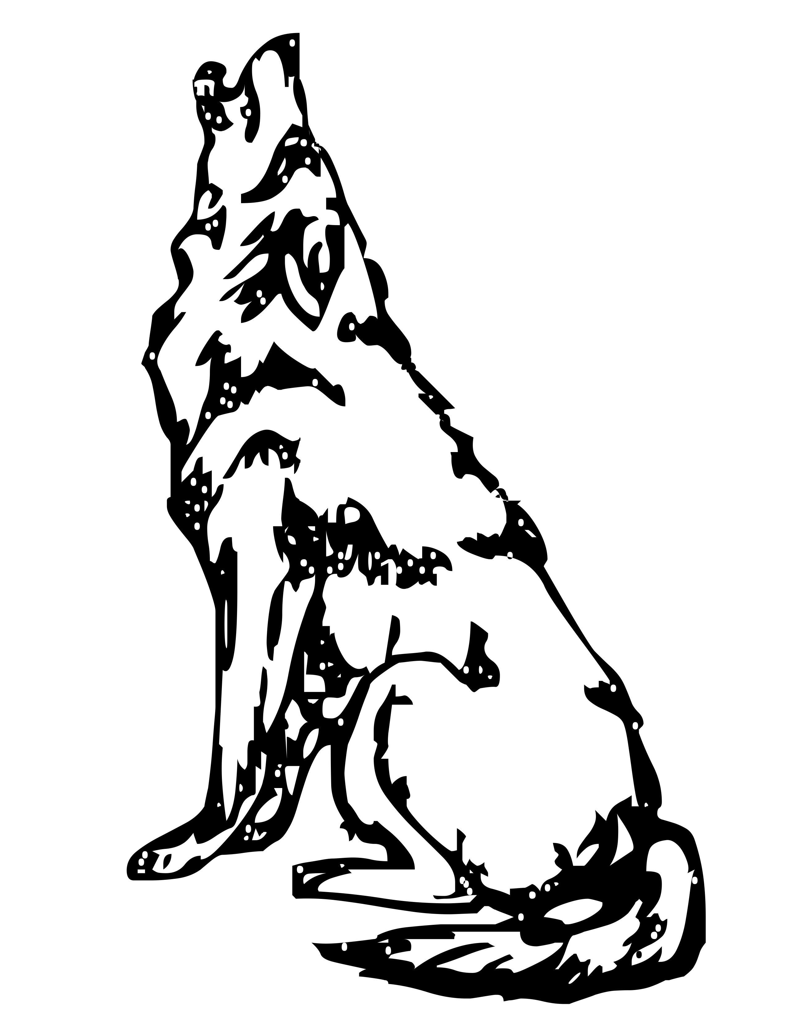 2550x3300 Howling Coyote Drawing Wolf At The Moon Coloring Pages - Wolf Howling Moon Drawing