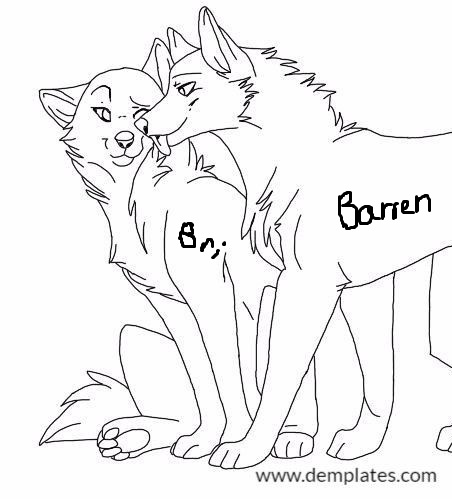 452x499 Love Lineart - Wolf Love Drawings