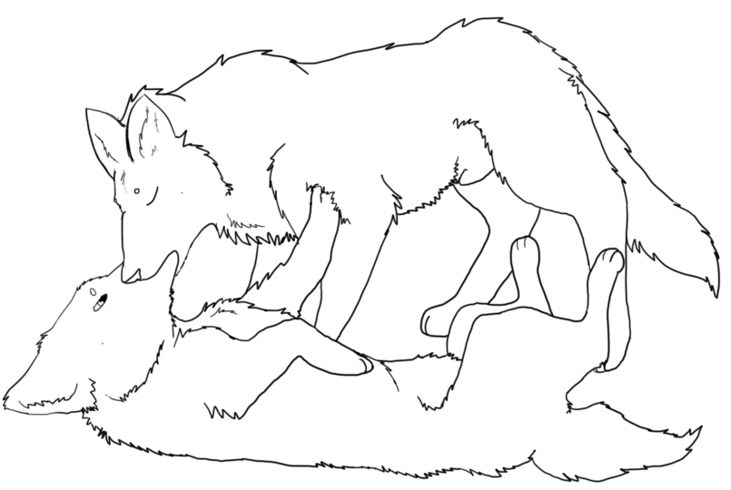 805x540 Love Lineart Mother Wolf For Free Download - Wolf Love Drawings
