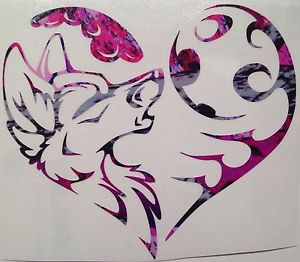 300x262 choose color tribal wolf moon heart truck vinyl decal muddy - Wolf Moon Drawing