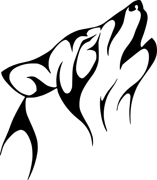 522x599 Wolf Outline Clip Art - Wolf Outline Drawing