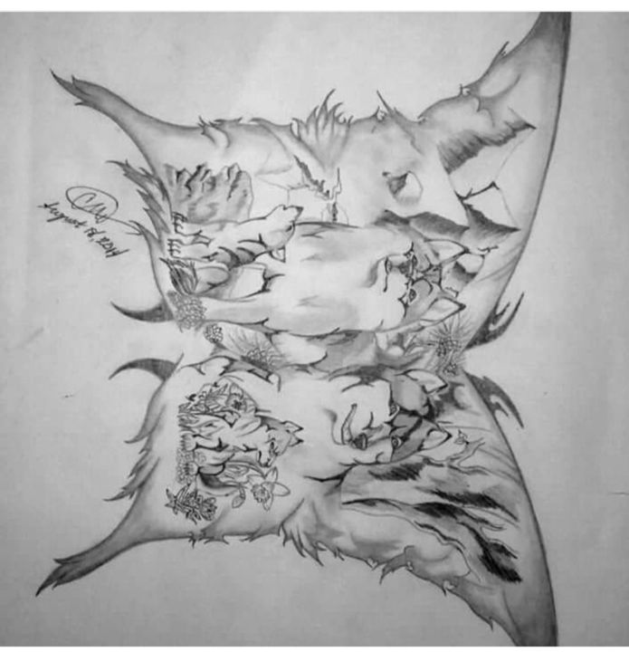 695x720 wolf pack a symbol of strength - Wolf Pack Drawing