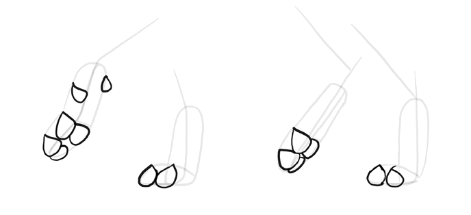 688x314 how to draw a wolf head and shoulders, knees and paws - Wolf Paw Drawing