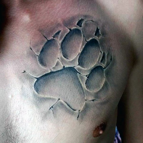 600x600 Wolf Paw Tattoo Designs For Men - Wolf Paw Print Drawing