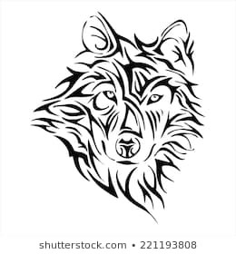 260x280 Wolf Head Tattoo Tribe Vector With Tribal Wolf - Wolf Pictures Drawing