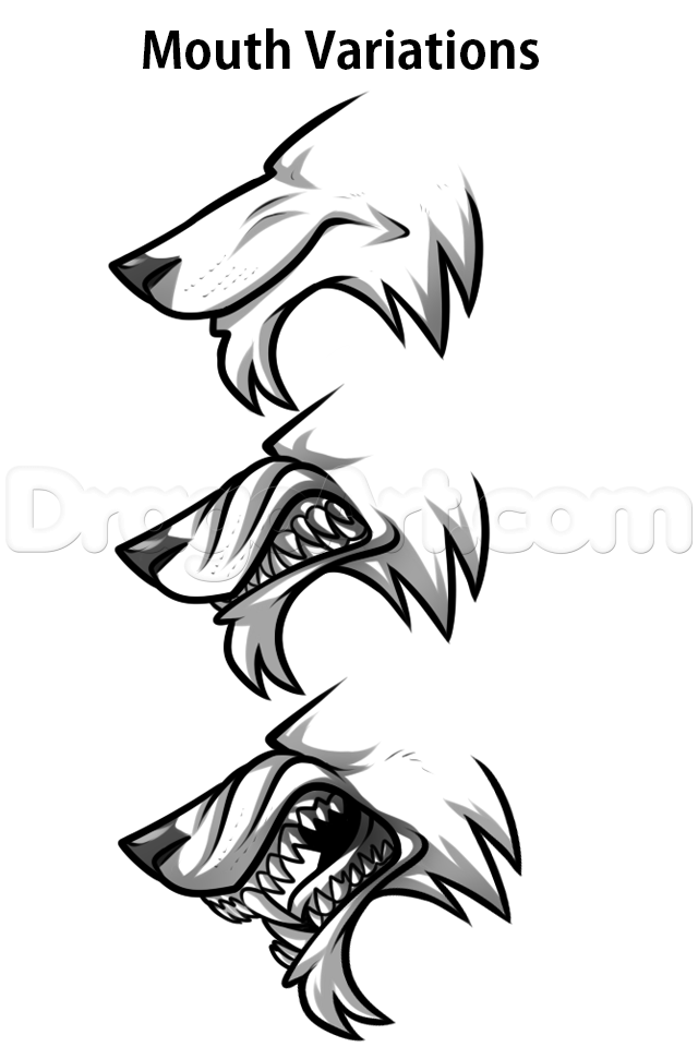 640x960 Werewolf Profile Drawing Lesson, Step - Wolf Profile Drawing