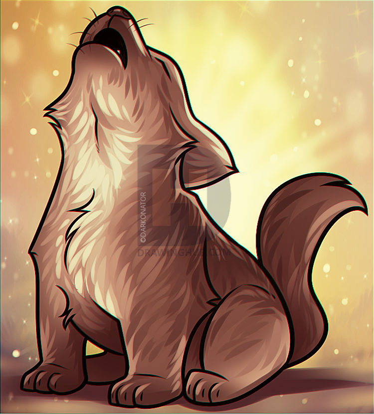 750x830 howling wolf pup drawing tutorial, step - Wolf Pup Drawing