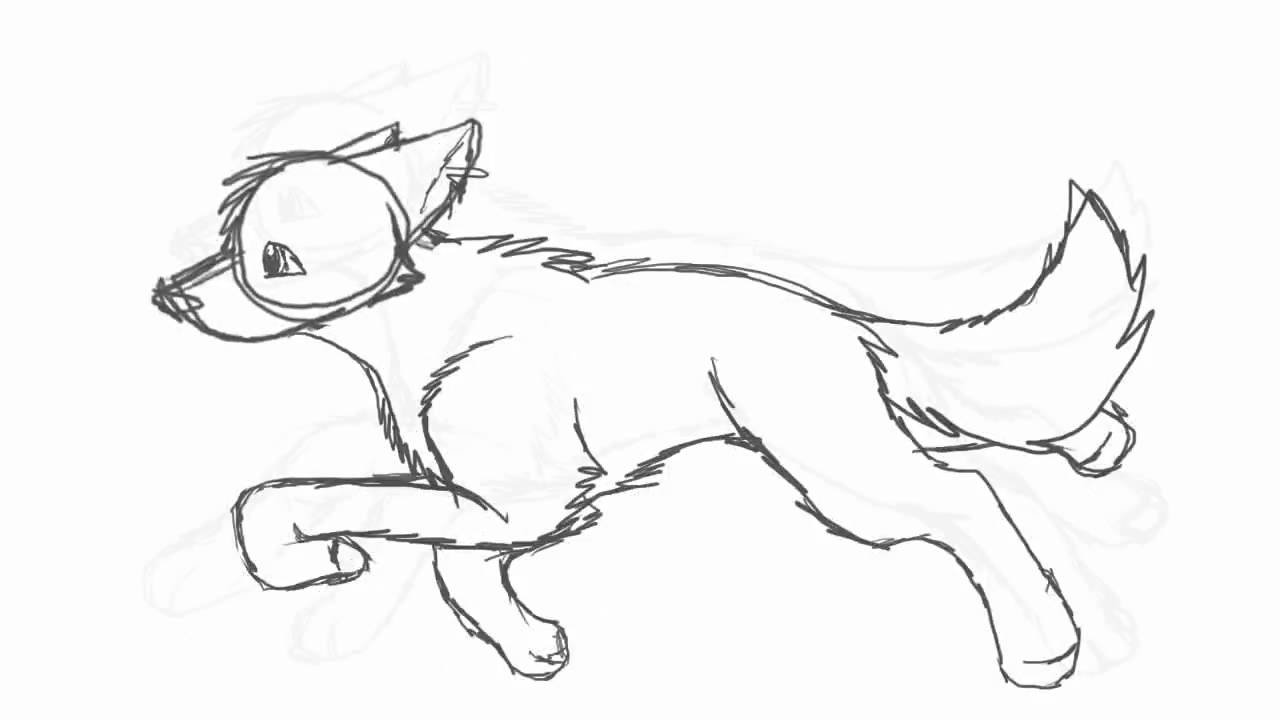 1280x720 Wolf Run Cycle - Wolf Running Drawing