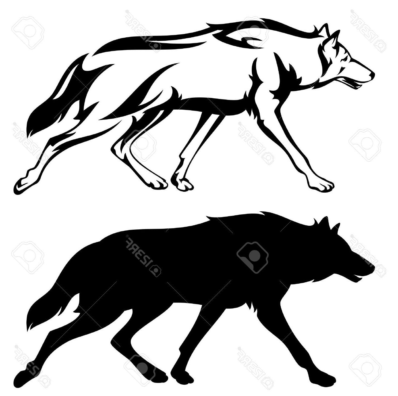 1300x1293 Best Hd Running Wolf Silhouette Images Free Vector Art, Images - Wolf Running Drawing