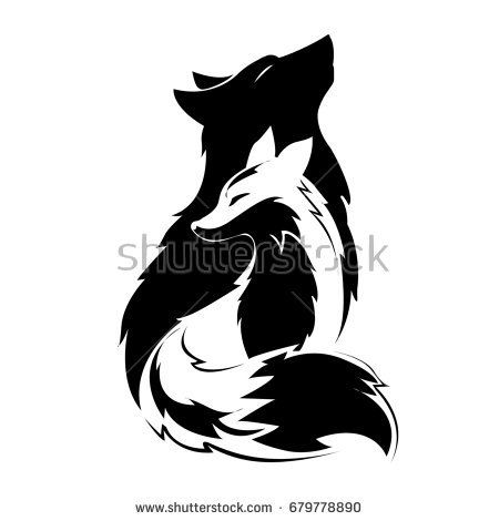 450x470 Fox And Wolf Silhouette Projects To Try In Wolf - Wolf Silhouette Drawing