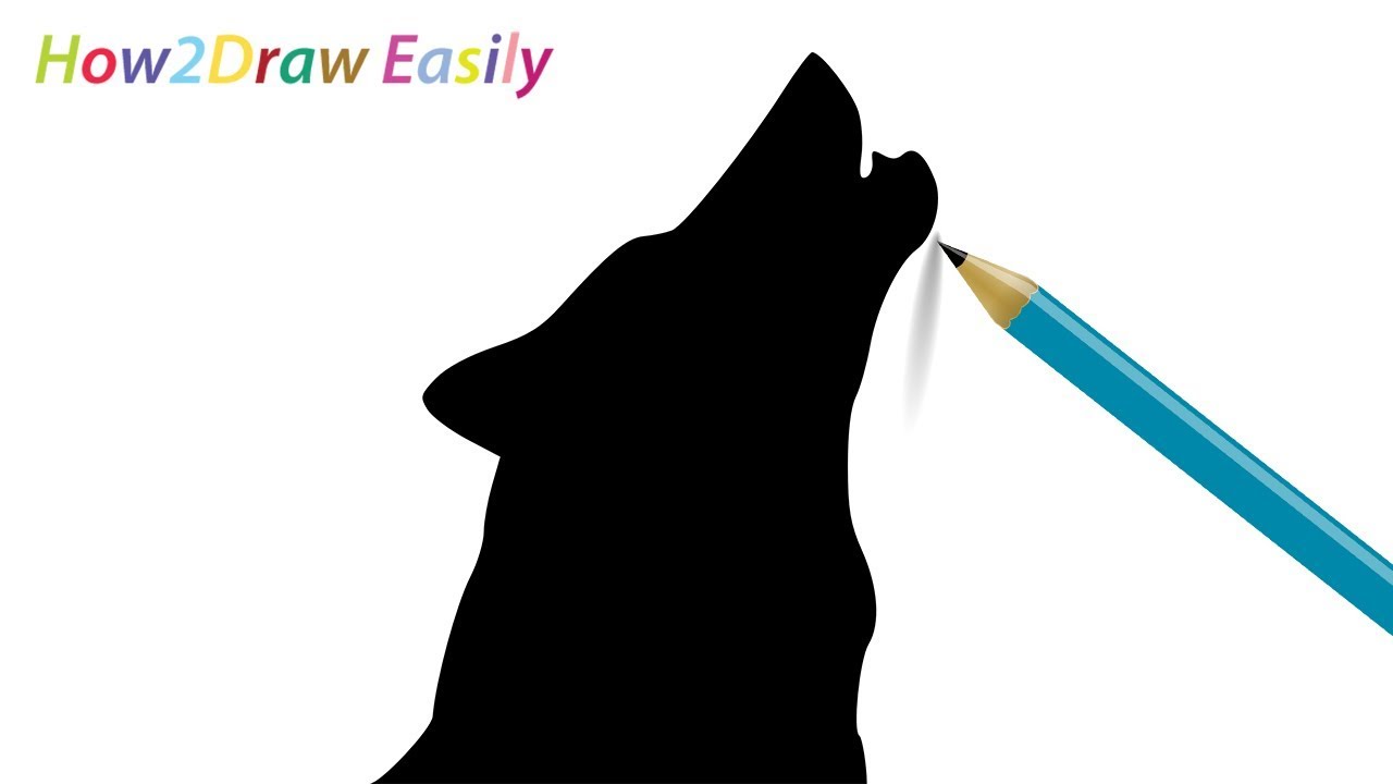 1280x720 How To Draw A Wolf Howling Silhouette Easy Drawing - Wolf Silhouette Drawing