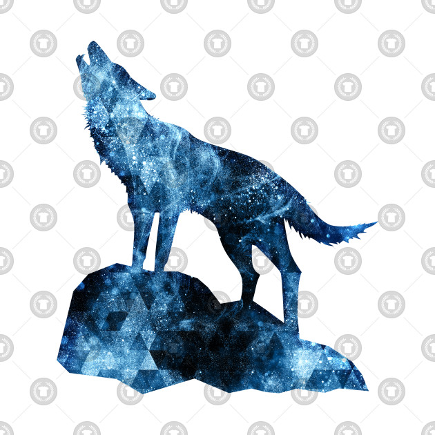 630x630 Howling Wolf Blue Sparkly Smoke Silhouette - Wolf Silhouette Drawing