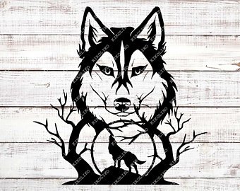 340x270 Wolf Silhouette Etsy - Wolf Silhouette Drawing