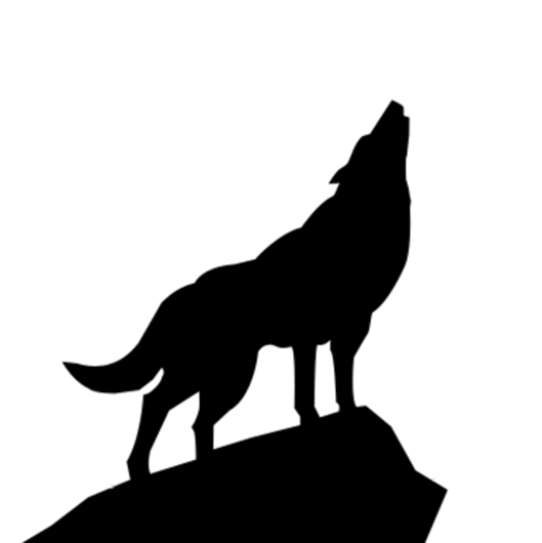 599x600 Free Clip Art Wolves Wolf Silhouette Image - Wolf Silhouette Drawing
