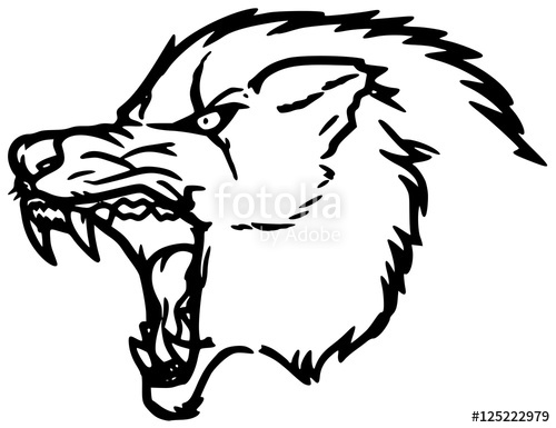 500x385 scary wolf silhouette head stock image and royalty free vector - Wolf Silhouette Drawing