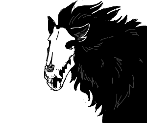 300x250 Half Wolf Half Skeleton Drawing - Wolf Skeleton Drawing