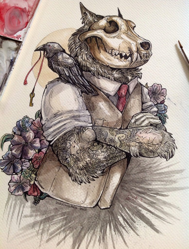 778x1026 The Wolf Skull Jack - Wolf Skull Drawing