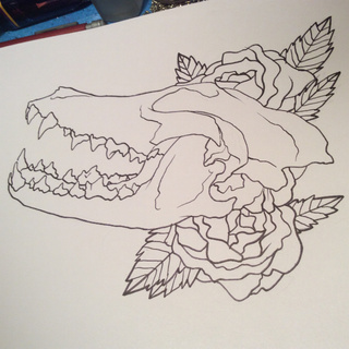 320x320 Wolfskull Drawings On Paigeeworld Pictures Of Wolfskull - Wolf Skull Drawing