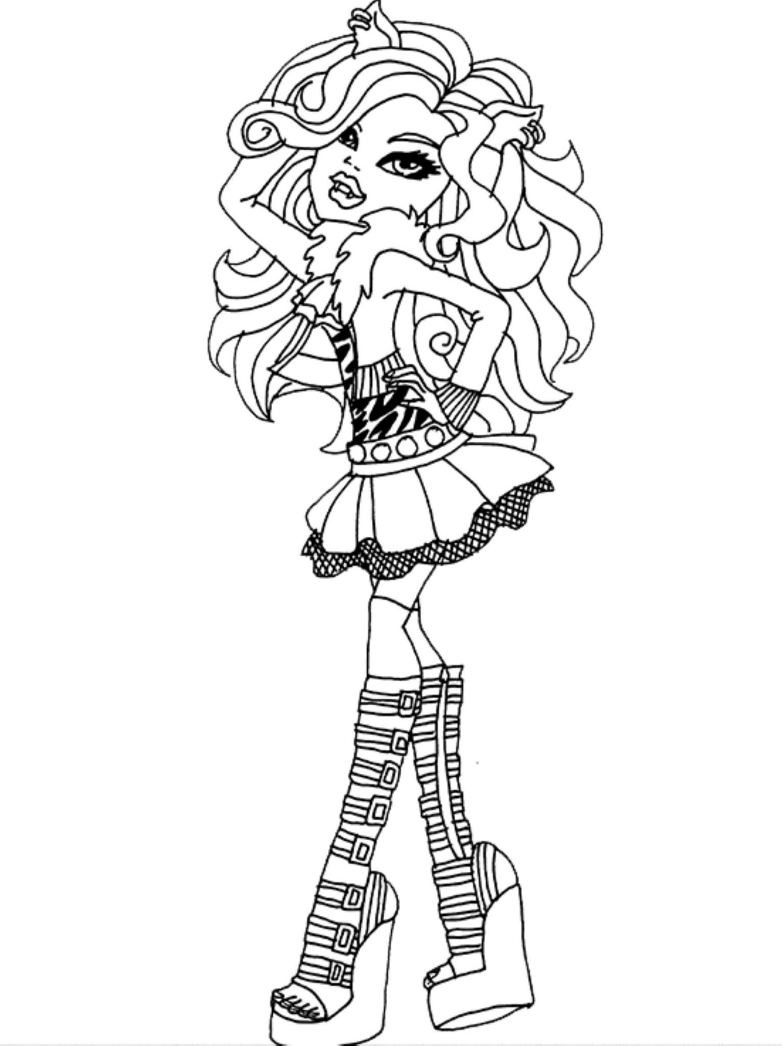 1531x2048 Monster High Coloring Pages Howleen Wolf Wishes New Clawdeen - Wolf Standing Drawing