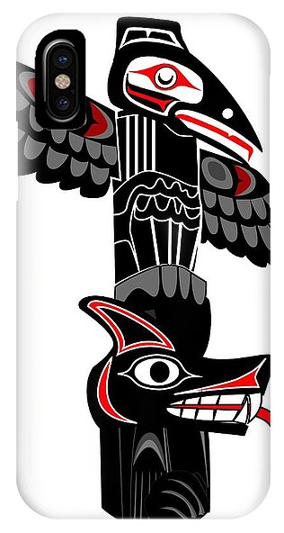 316x592 Raven Wolf Totem Pole Iphone X Case For Sale - Wolf Totem Drawing
