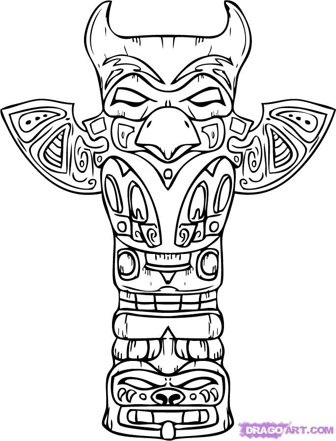 684x898 Wolf Totem Pole Drawing At Com Free For Personal Us On Collection - Wolf Totem Drawing