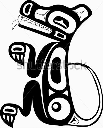 364x450 Wolf Totem Pole Drawing - Wolf Totem Drawing