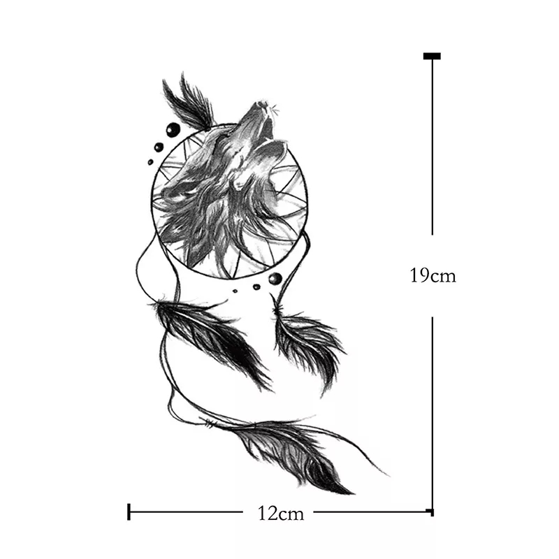 800x800 wolf totem tattoo paste arm shoulder legs lasting buy home - Wolf Totem Drawing