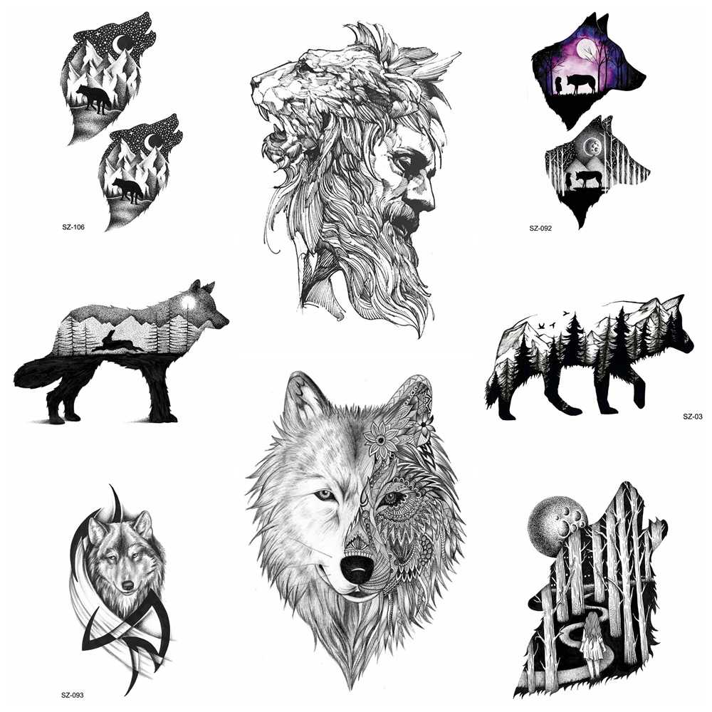 1000x1000 Detail Feedback Questions About Lion Artist Temporary Tattoo - Wolf Totem Drawing