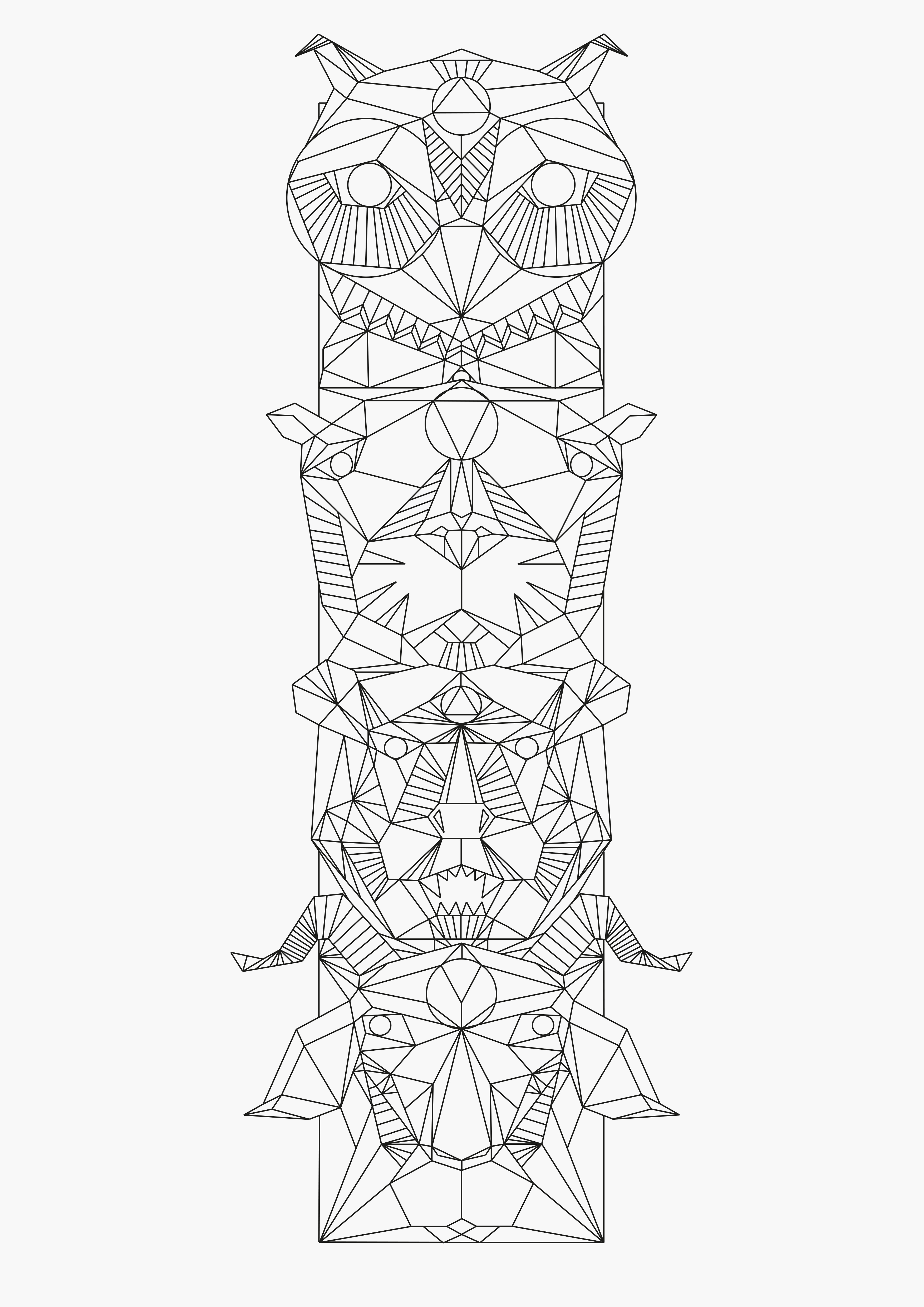 Drawing Owl Totem Pole