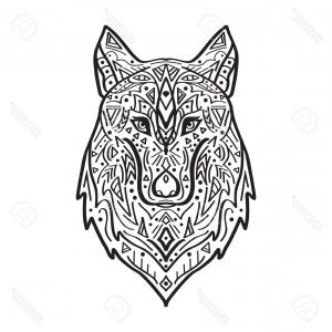 300x300 wolf and eagle totem pole doodle art vector arenawp - Wolf Totem Pole Drawing