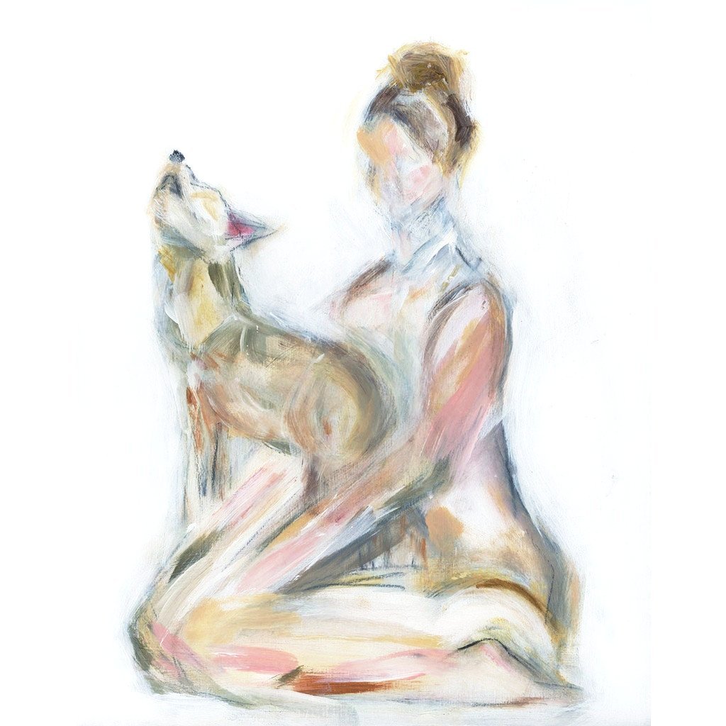 1024x1024 wise wolf woman painting leigh cypres - Wolf Woman Drawing