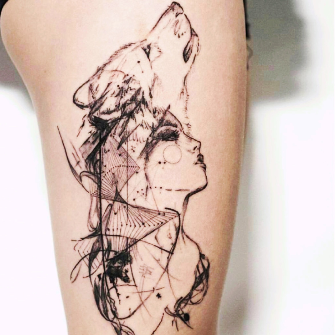 1173x1173  - Wolf Woman Drawing