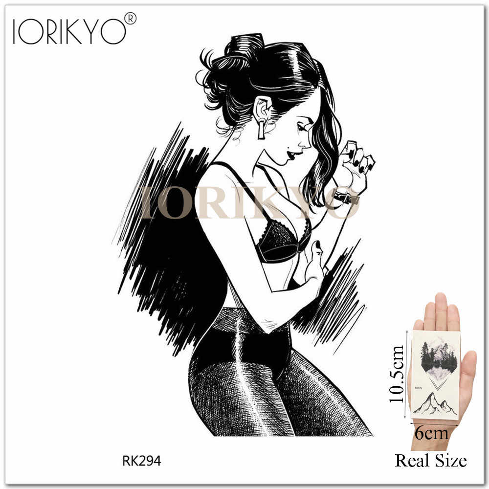 1000x1000 Detail Feedback Questions About Iorikyo Men Fashion Black Tattoo - Wolf Woman Drawing