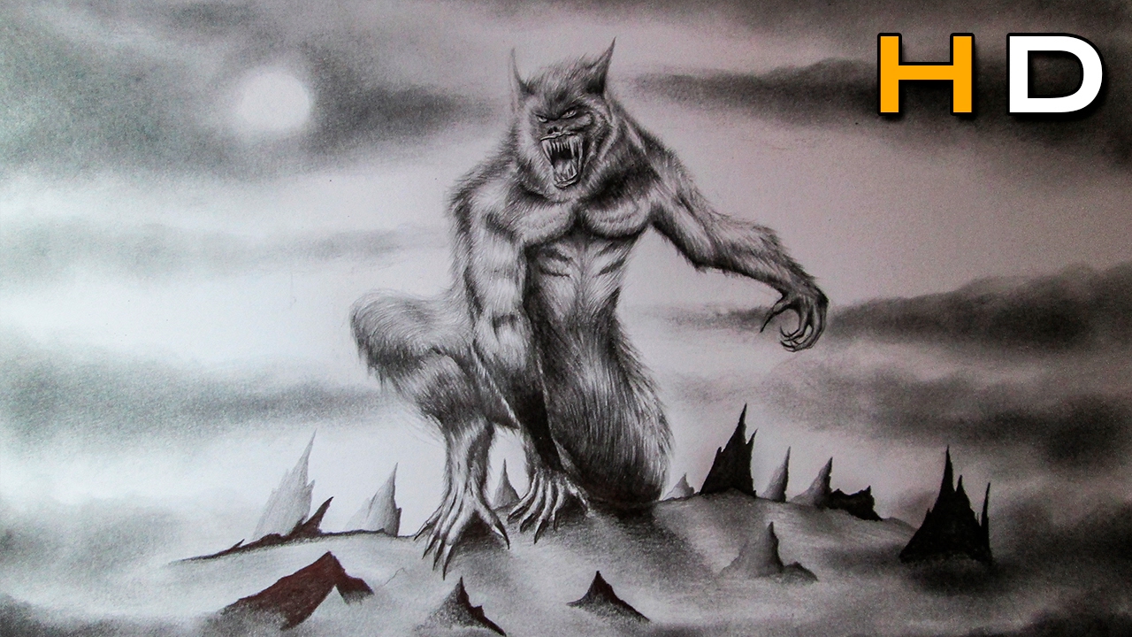 1280x720 How To Draw A Realistic Werewolf With Pencil Step - Wolfman Drawing