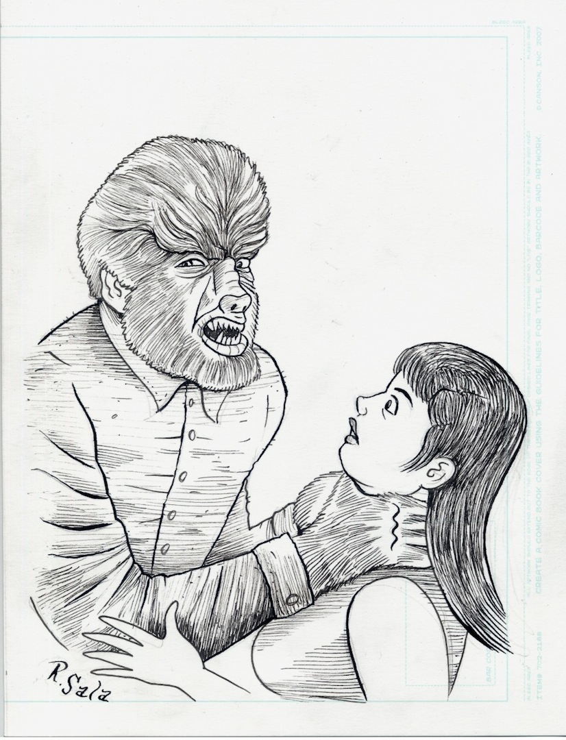 826x1080 The Wolfman - Wolfman Drawing