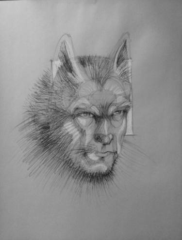 375x496 Wolfman Drawing - Wolfman Drawing