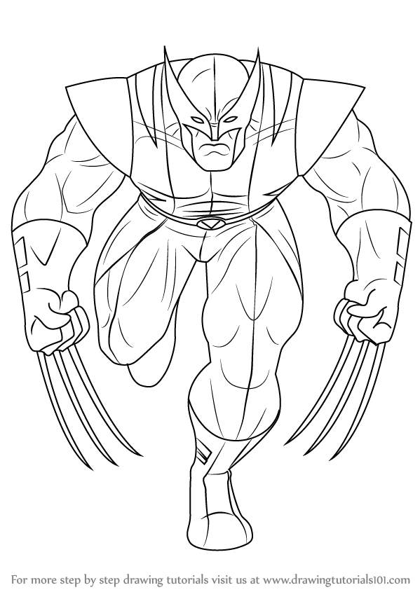 599x845 learn how to draw an angry wolverine - Wolverine Cartoon Drawing