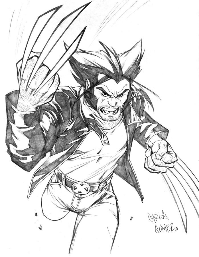 698x900 wolverine drawing free download - Wolverine Cartoon Drawing