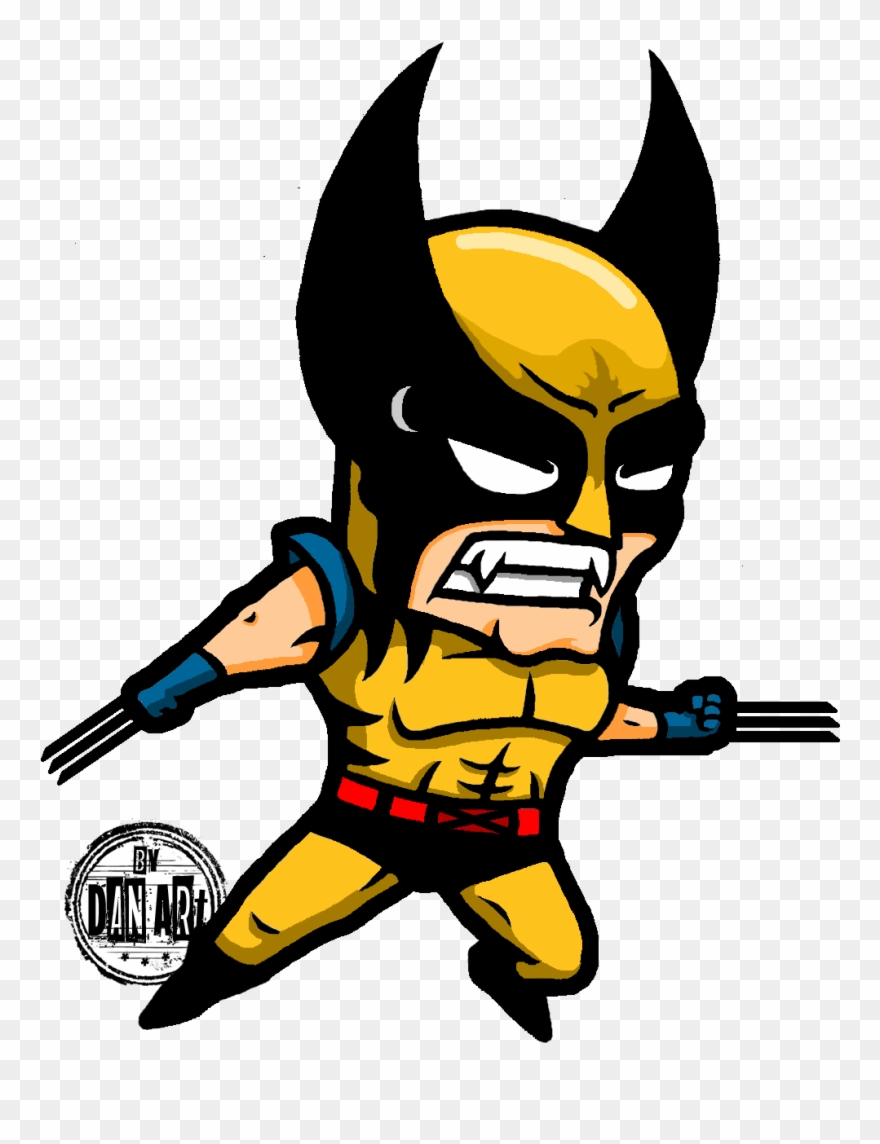 880x1144 Clip Art Superhero Caricature - Wolverine Cartoon Drawing
