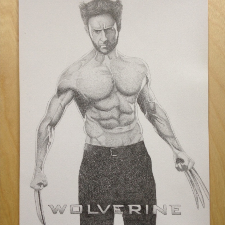 782x782 Ranimustache Hugh Jackman As The Wolverine - Wolverine Pencil Drawing