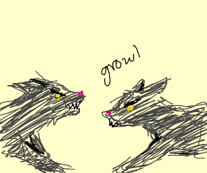 300x250 two wolves fighting drawing - Wolves Fighting Drawing