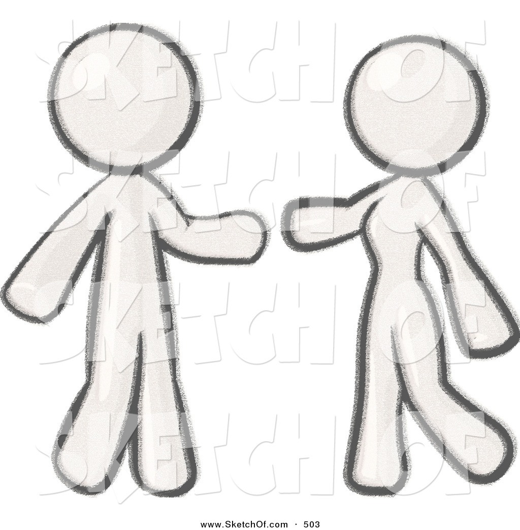 1024x1044 Drawing Of A Sketched Design Mascot Man And Woman Preparing - Woman And Man Drawing