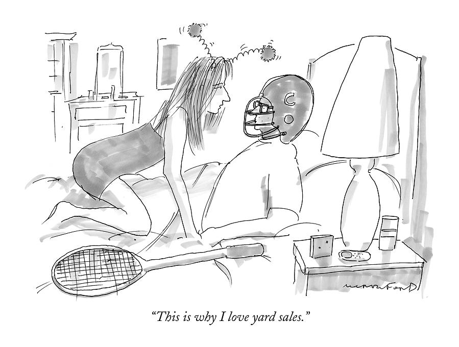 899x680 woman wearing silly headband to man in bed drawing - Woman And Man Drawing