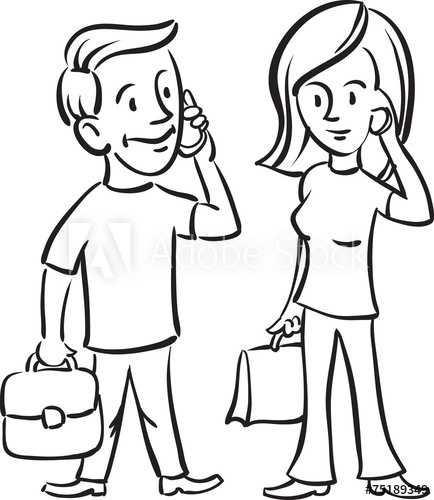 434x500 Whiteboard Drawing - Woman And Man Drawing